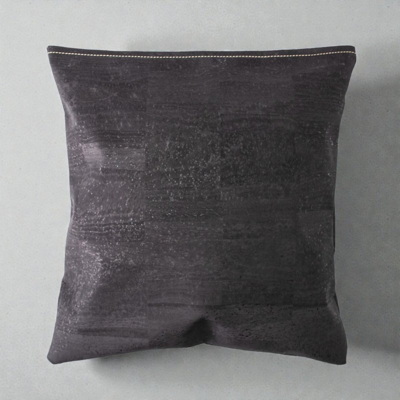コルクレザークッションカバー (Black) - 枕・クッション - サステナブル素材 ブラック