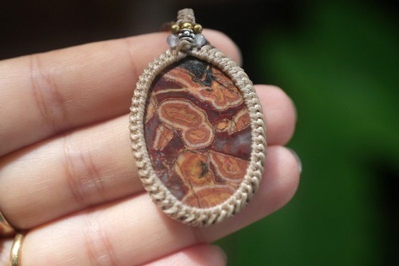 Mysterious Ocean Jasper Macrame Necklace 1817 - Necklaces - Gemstone 