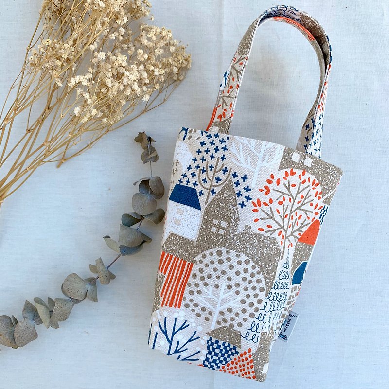 House-Eco Water Bottle Bag | Haibo Handmade - ถุงใส่กระติกนำ้ - ผ้าฝ้าย/ผ้าลินิน สีกากี