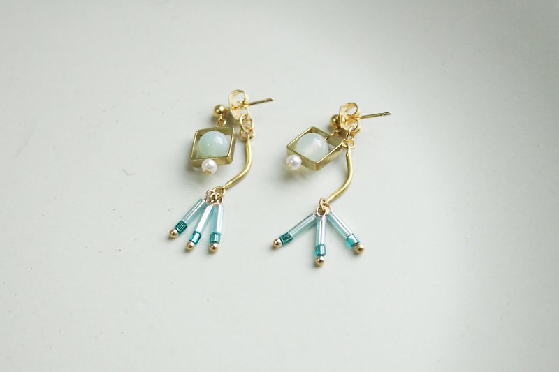 Peacock Fish | Earrings - Sea Blue Agate - Earrings & Clip-ons - Other Metals 