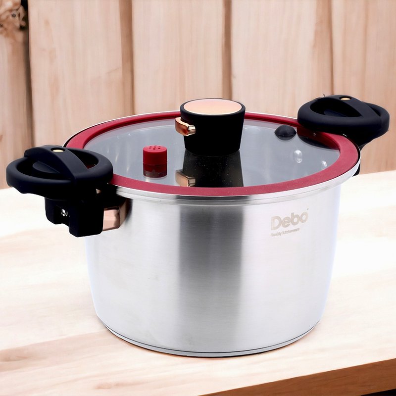 Debo Debo stew stew micro pressure cooker soup pot 24cm - กระทะ - สแตนเลส สีเงิน