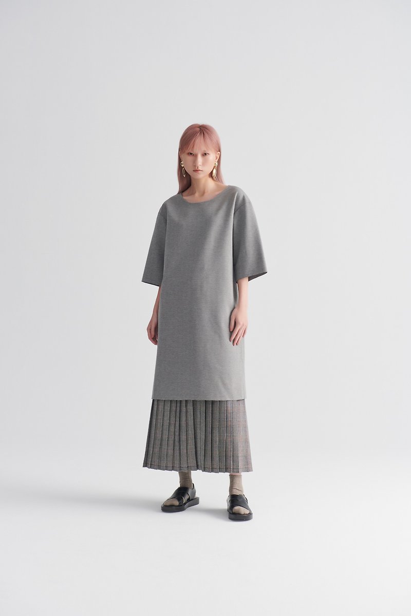Shan Yong simple line 5-quarter sleeve dress - One Piece Dresses - Cotton & Hemp 