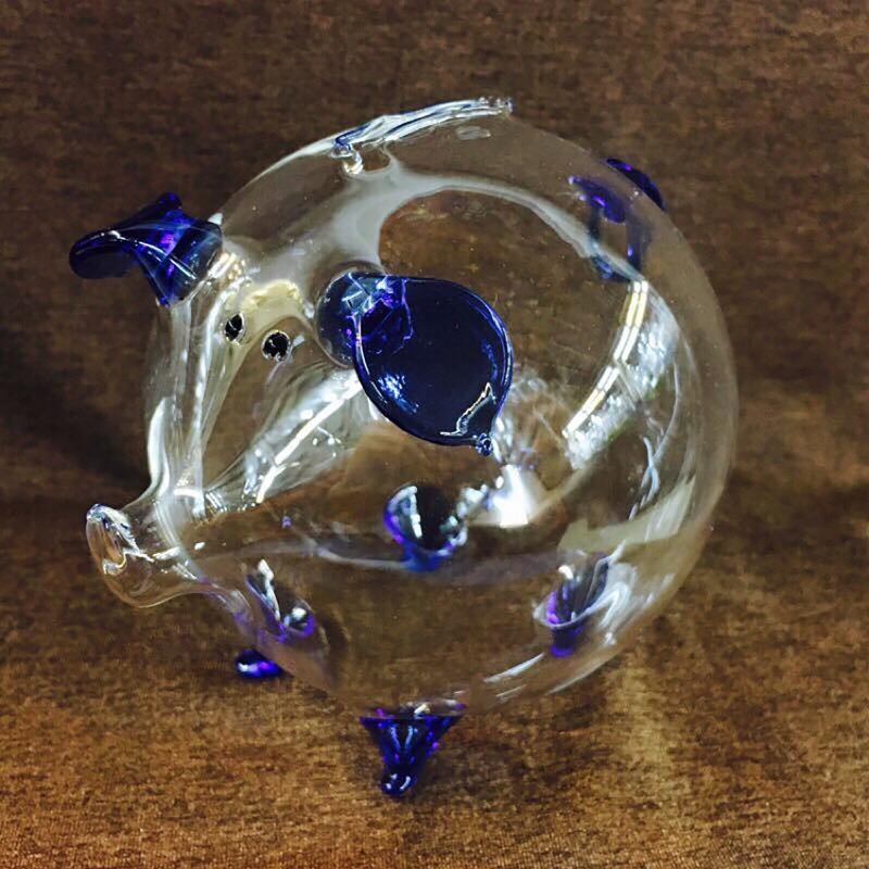 Crystal glass piggy bank - ของวางตกแต่ง - แก้ว 