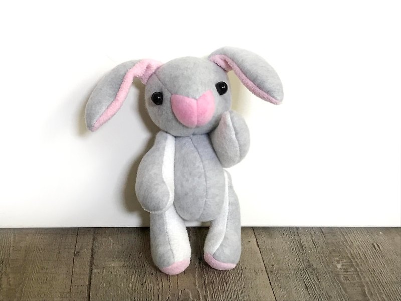 POPO│ Alice rabbit │ hand made. White cherry - ตุ๊กตา - ผ้าฝ้าย/ผ้าลินิน สึชมพู