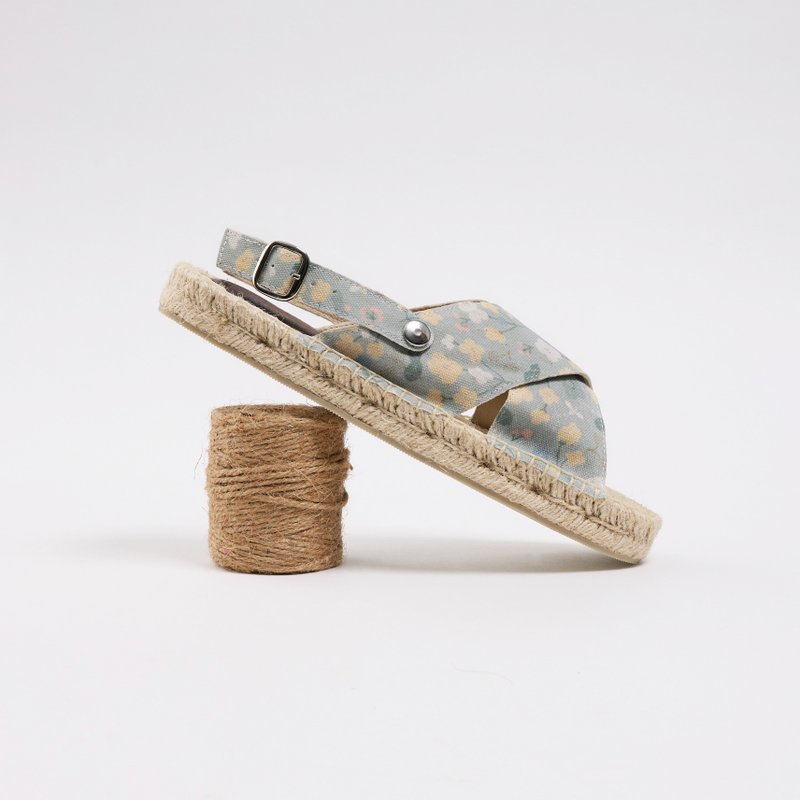 | 夏季新品・一鞋兩穿 | 冬之嵐+好感良物 草編涼鞋 - 涼鞋 - 棉．麻 綠色