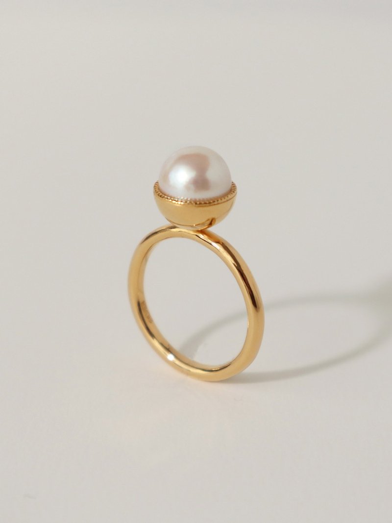 Stella ring -Pearl - แหวนทั่วไป - เงินแท้ สีทอง