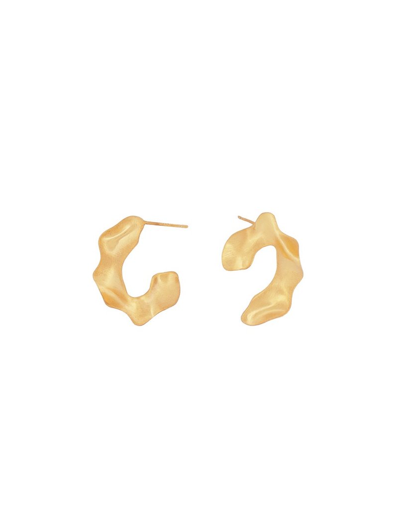 Holiday Edition 05E Earring Matt Gold - 耳環/耳夾/耳骨夾 - 純銀 