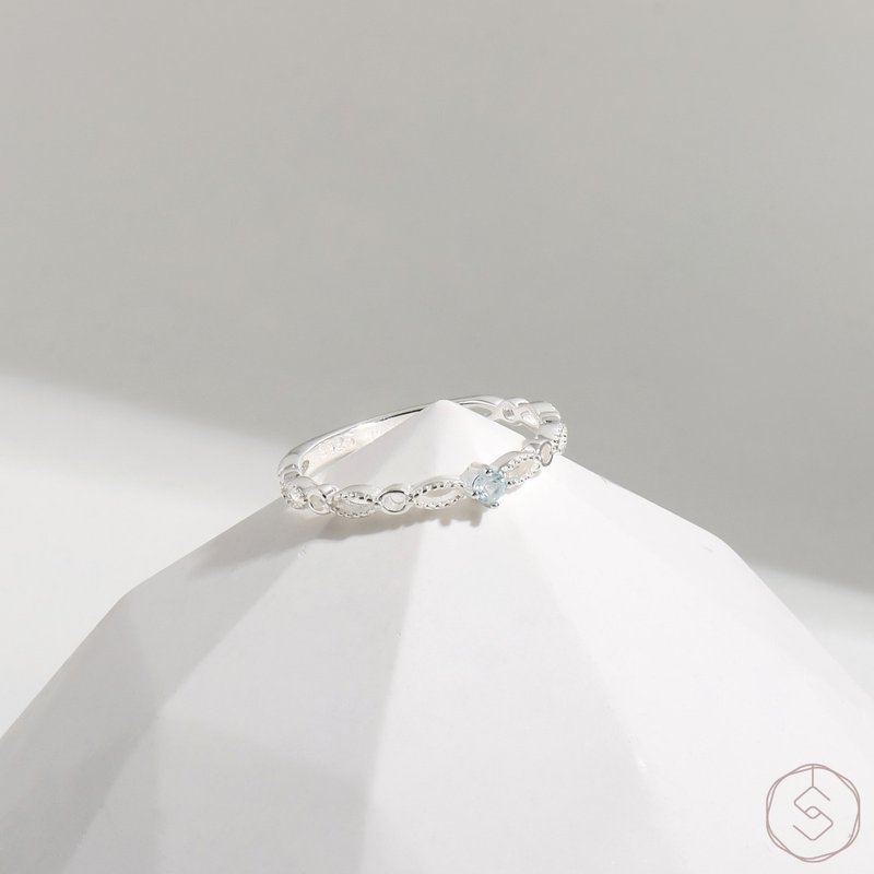 MUSE | Stone S925 sterling silver | Empty lace ring - General Rings - Crystal Blue