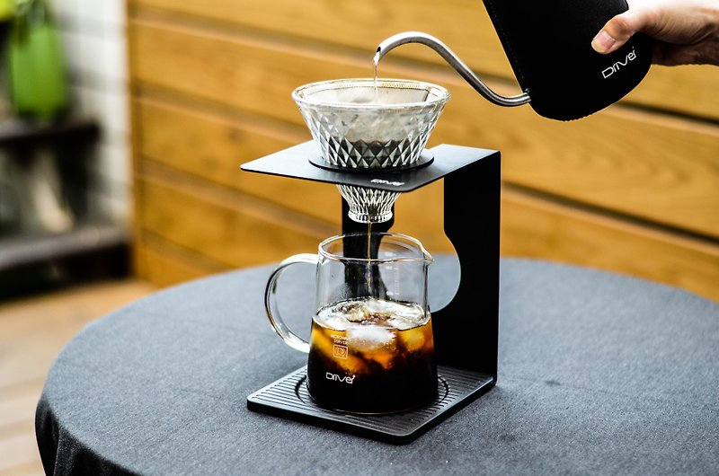 Driver i Dripper咖啡濾杯壺組-黑色(附贈環保不鏽鋼濾紙) - 咖啡壺/咖啡周邊 - 玻璃 黑色