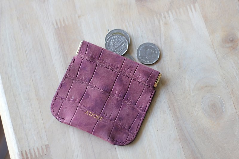 ADORE Leather coin purse - Purple / 零錢包 / 小銭入れ - Coin Purses - Genuine Leather Purple