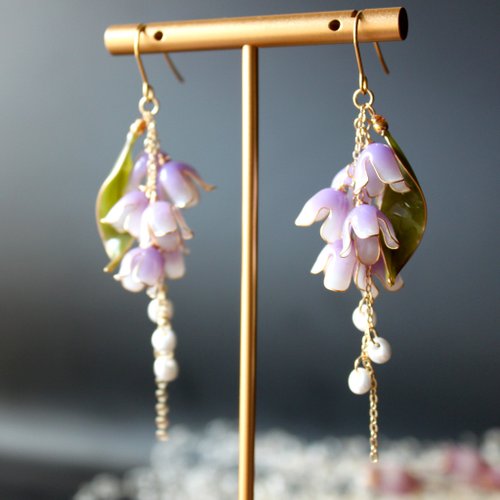 アクア パープル グラデーション ピアス ハワイ BellaAnela #649 アクア パープル グラデーション ピアス ハワイ BellaAnela #649
