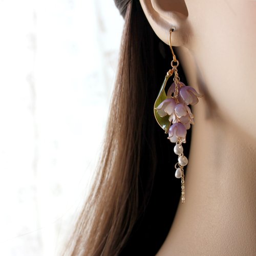 アクア パープル グラデーション ピアス ハワイ BellaAnela #649 アクア パープル グラデーション ピアス ハワイ BellaAnela #649