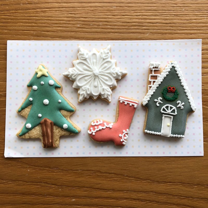 NIJIカップケーキクリスマスシュガークッキースモールギフトボックス - クッキー・ビスケット - 食材 多色