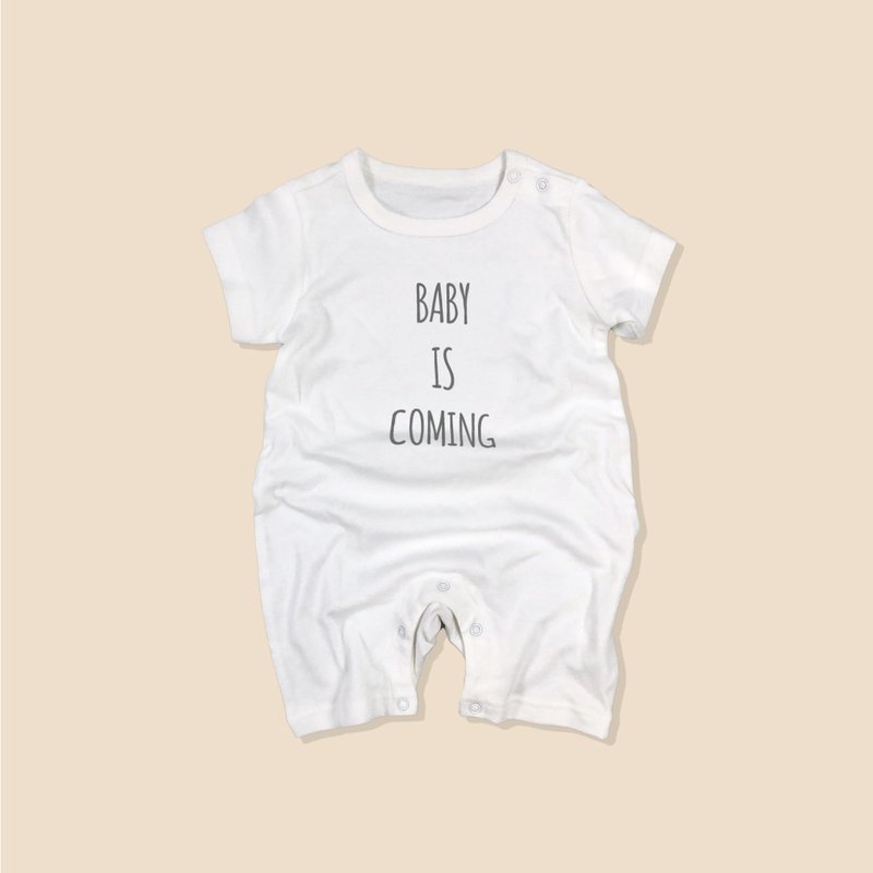 BABY IS COMING BABYSUIT CLOTHES NEWBORN GIFT - Onesies - Cotton & Hemp Gray