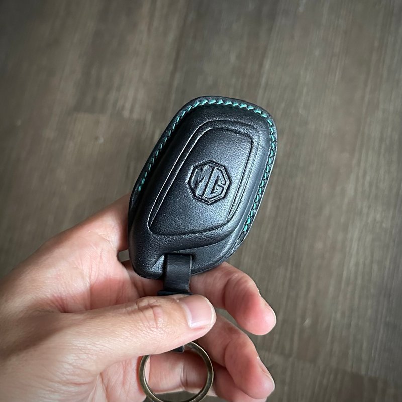 MG key Fob Covers,  HS PHEV ZS ZST - ที่ห้อยกุญแจ - หนังแท้ สีดำ