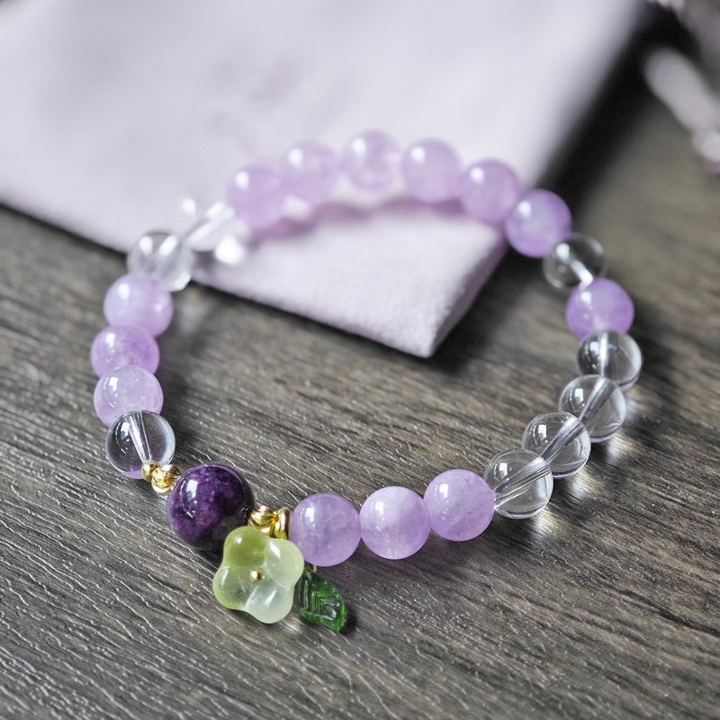 Lavender Amethyst Amethyst White Crystal Birthday Gift Bracelet Customized Gift - สร้อยข้อมือ - คริสตัล สีม่วง