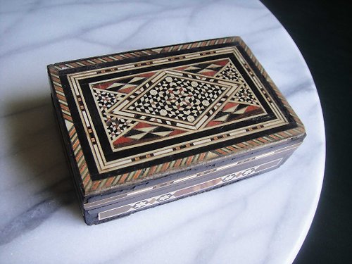 老時光OLD-TIME Vintage & Classic & Deco 【老時光 OLD-TIME】早期二手西班牙拼木藝術珠寶盒
