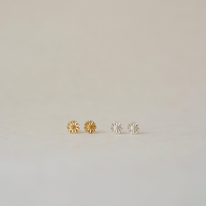 SV925 Sunflower Earrings - ต่างหู - โลหะ หลากหลายสี