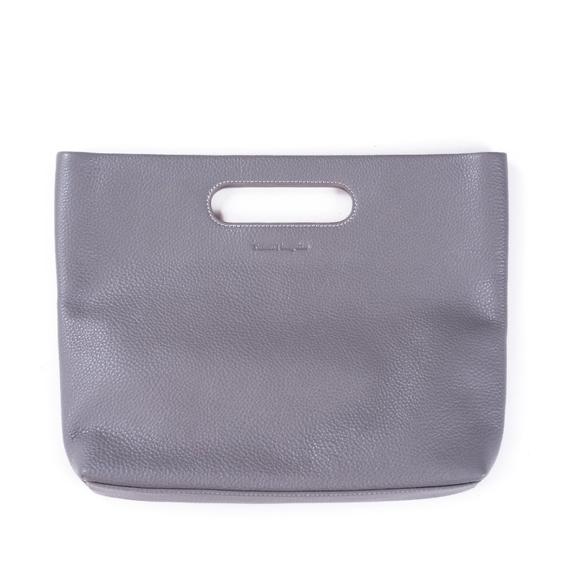 Patina full grain bespoke fold over clutch - Clutch Bags - Genuine Leather Gray