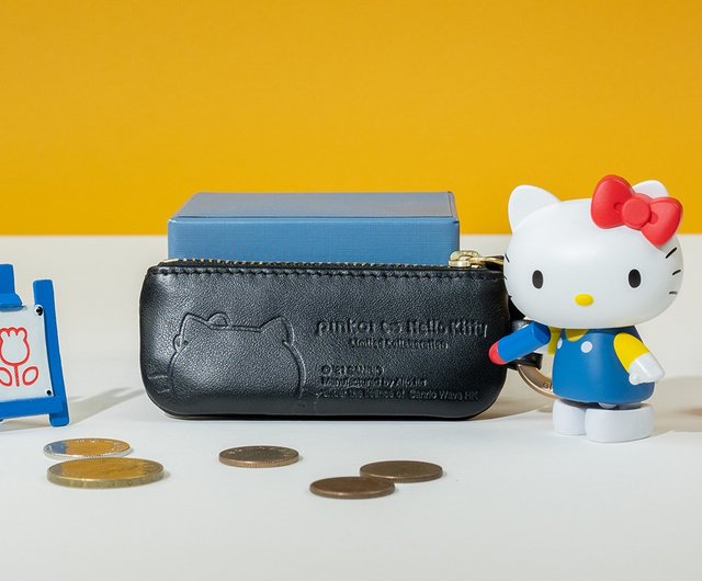 Hello Kitty コラボ限定モデル-革製キーリング付きコインケース 