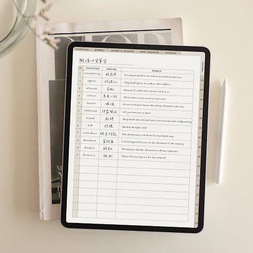 良辰筆記 【 英文學習 | 電子筆記本LingoBook】數位筆記/平板電子模板