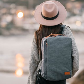 Siena Travel Backpack - Gray | Water-Resistant Computer Backpack with External USB Charging