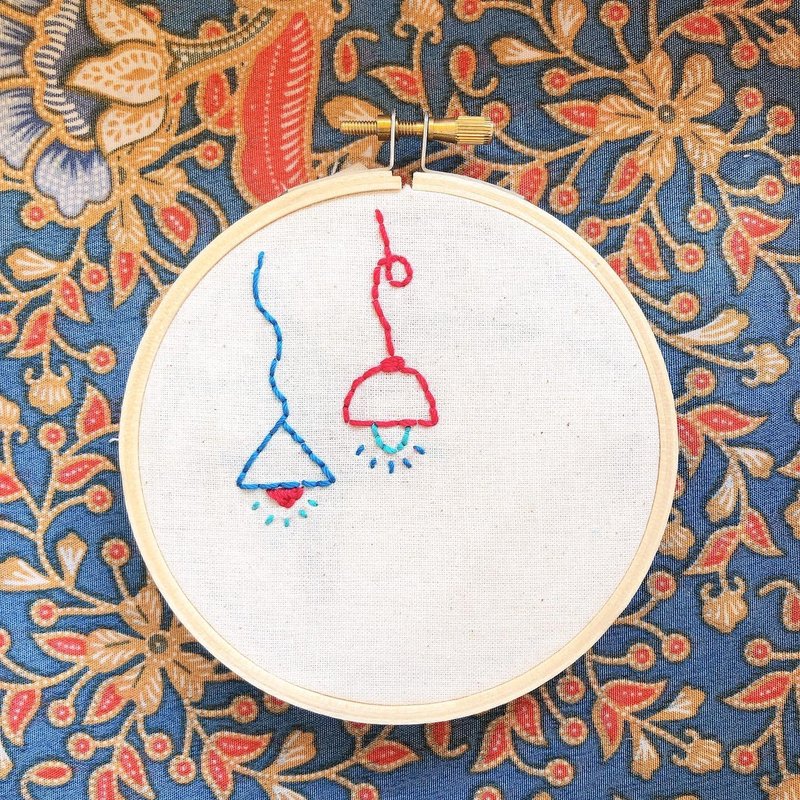 留一盞燈 - 手工刺繡繡字掛飾 - 繡字男紙系列 - 擺飾/家飾品 - 棉．麻 