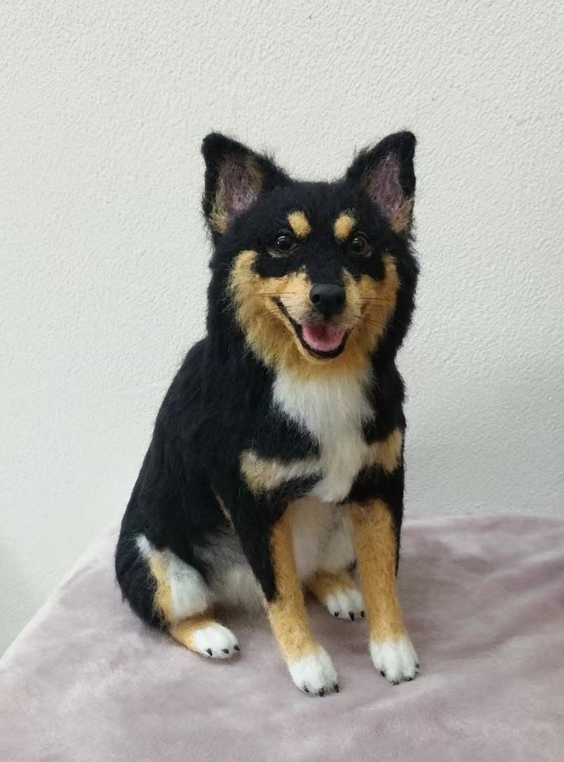 客制化逼真犬 羊毛氈 中華田園犬 寵物 娃娃 定制  狗狗猫咪  13 - 貓/狗玩具 - 羊毛 多色