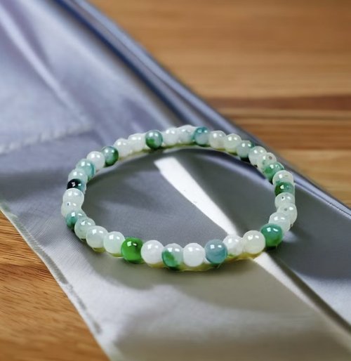 瓔珞珠寶盒 E.L.Jewelry Box 【好運連連】飄花翡翠手珠 | 天然緬甸翡翠A貨 | 送禮