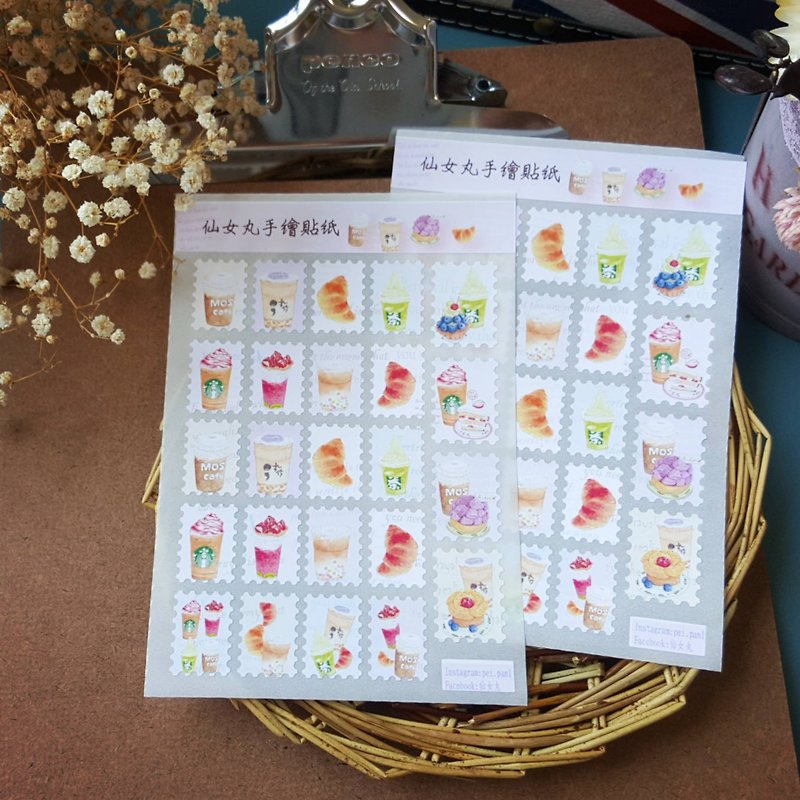 Fairy balls hand drawn drink stamps stickers - สติกเกอร์ - กระดาษ หลากหลายสี