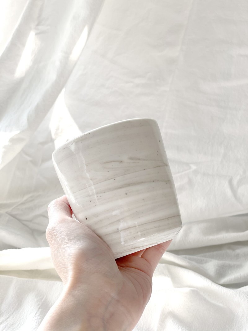 陶瓷手工 | 大理石紋混合泥 Marbling | 咖啡杯 - 其他杯子 - 陶 白色