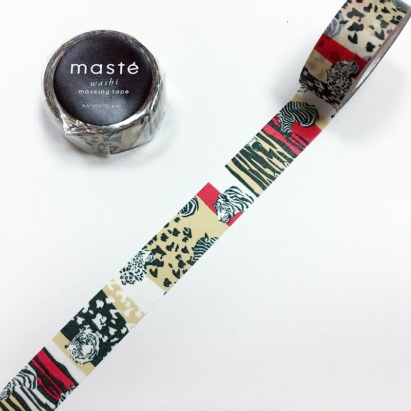 maste Masking Tape Animal Series【Safari (MST-ZB02-B)】 - Washi Tape - Paper Multicolor