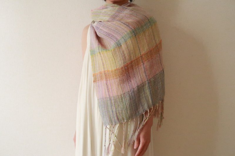 大判リネンシルクストール　Light　ウォールアート　タペストリー　Shawl (L) 75 - 絲巾 - 棉．麻 多色