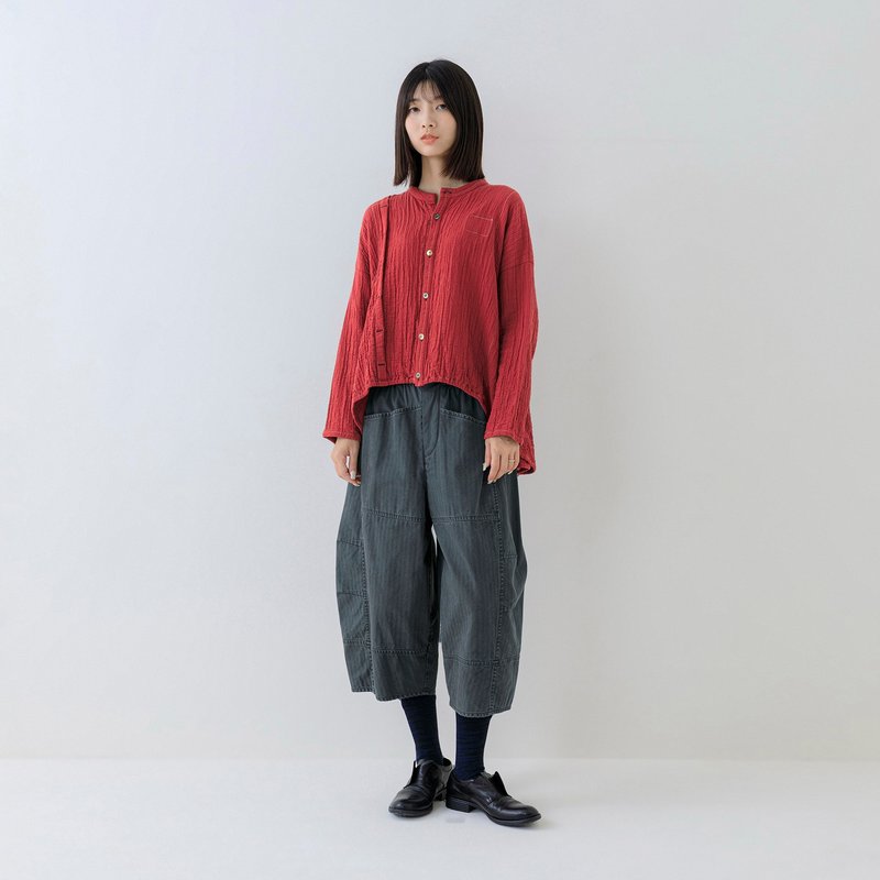 [Artisan Select] Sculpted Cotton Seam Capri Pants | Winter Soft Wide Fit - Women's Pants - Cotton & Hemp Gray