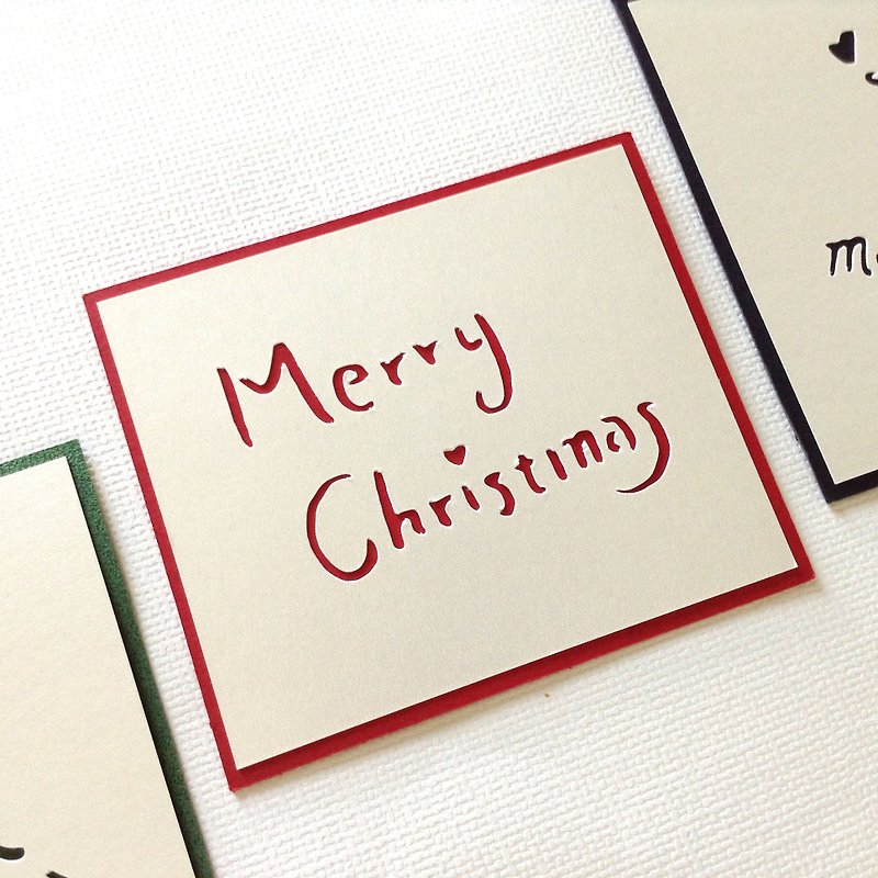 Christmas magnetic card - Merry Christmas / single envelope - Cards & Postcards - Paper Red