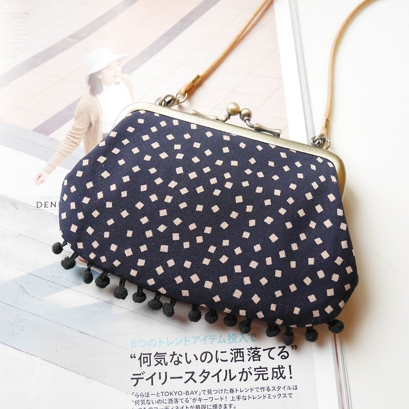 Small mouth gold package bacteria back back / PIP bag / purse / shoulder bag] [Made in Taiwan - กระเป๋าใส่เหรียญ - โลหะ สีน้ำเงิน