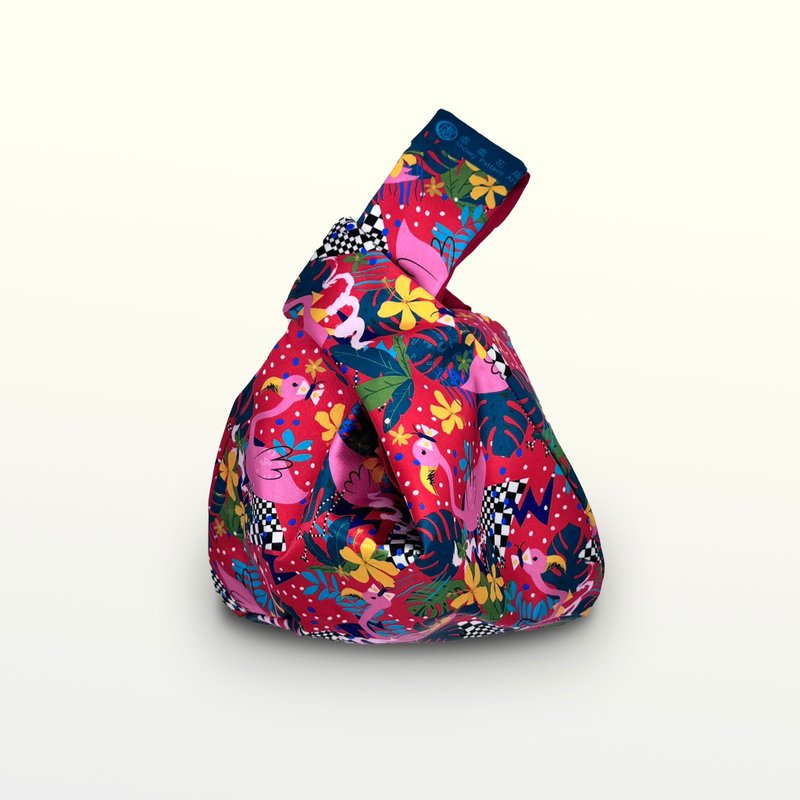 [Flower Edition Everywhere] Wrist Bag Print/Congratulations! You are famous - กระเป๋าถือ - ผ้าไหม สีแดง