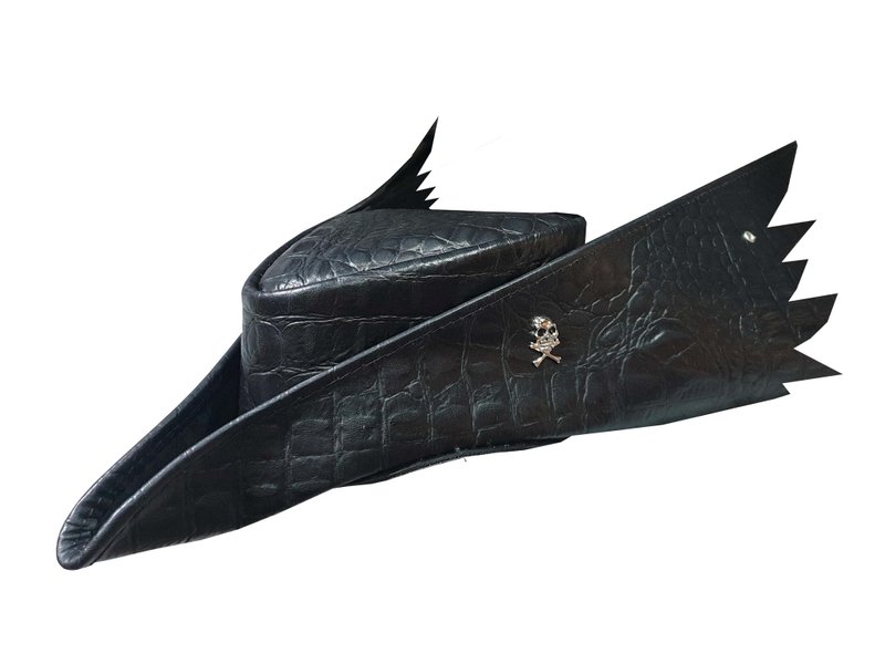 Bloodbone Hunter's Crocodile Leather Hat - 帽子 - 真皮 咖啡色
