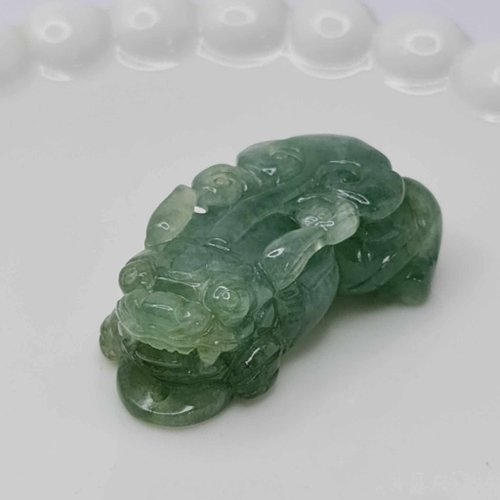 緣圓翡翠 冰綠咬財貔貅吊墜 | 天然緬甸玉A貨翡翠