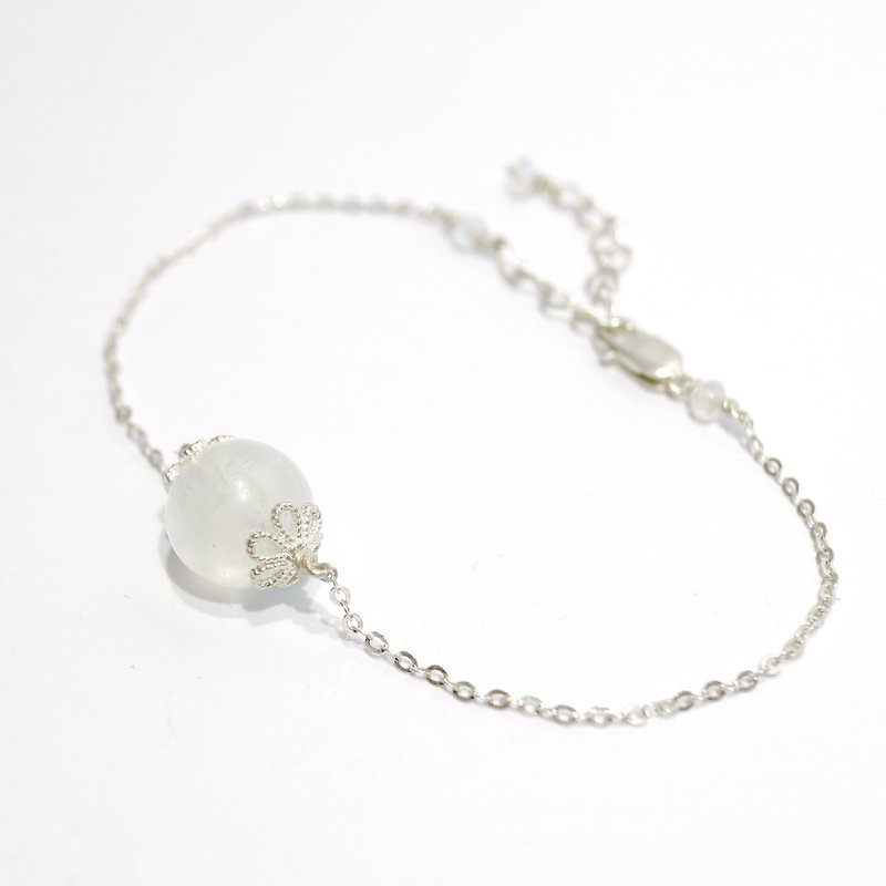 Moon Stone silver braclet - Bracelets - Gemstone White