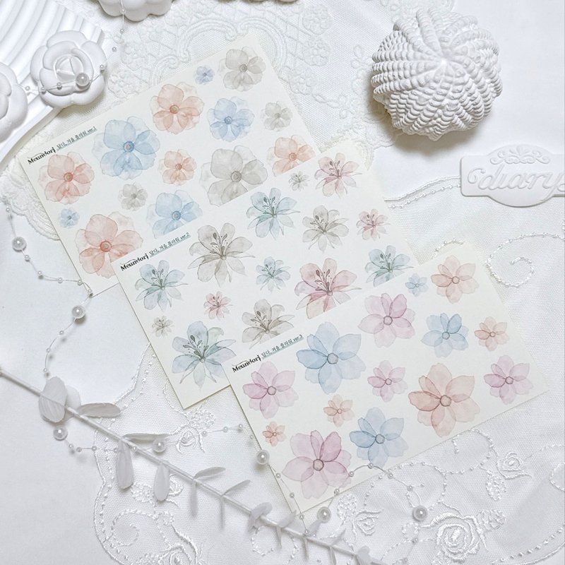 Full of winter - Flower paper sticker - สติกเกอร์ - กระดาษ 