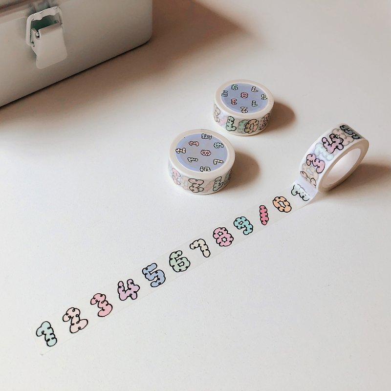 FLUFFY NUMBERS - Washi Tape - Washi Tape - Paper Multicolor