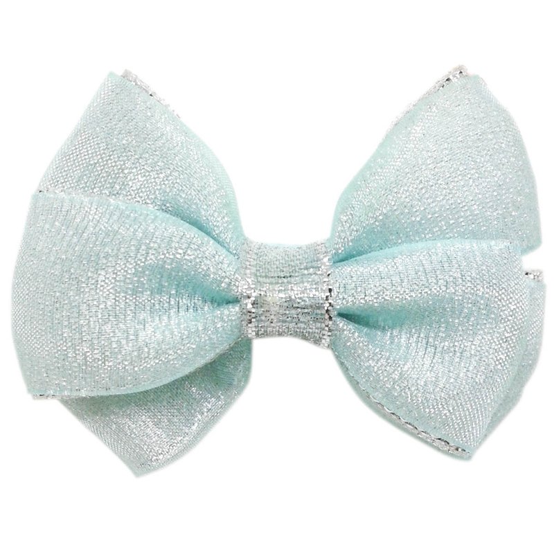 Cutie Bella Silver onion small bow hairpin all-inclusive cloth handmade hair accessories Sparkle-Mint - Hair Accessories - Polyester Green