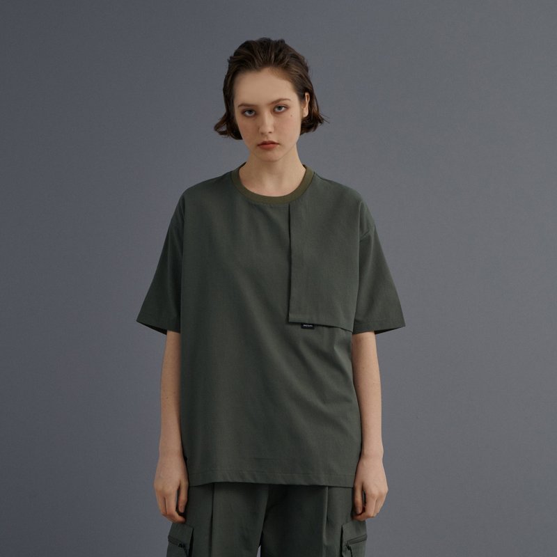 DYCTEAM - (DIST.) - See-Through Wide tapered Cropped pants - 女 T 恤 - 其他材質 綠色