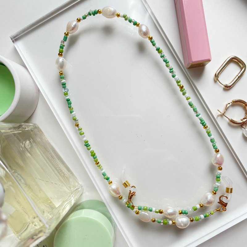 Mask and Glasses chain - 口罩繩, 口罩鏈 - 口罩/口罩收納套 - 珍珠 綠色