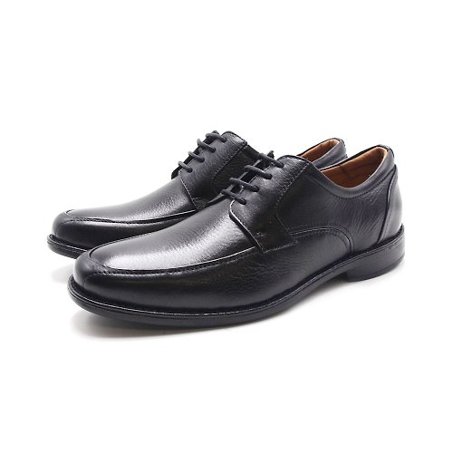 米蘭皮鞋Milano Sollu 巴西專櫃4孔經典手縫線綁帶紳士皮鞋 男鞋-黑