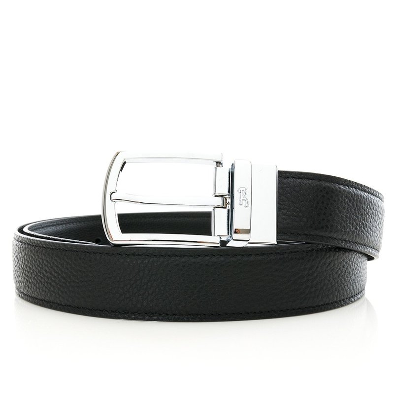 【Roberto Mocali】(RM-8218BKF)扣洞式皮帶-黑色 - 皮帶/腰帶 - 真皮 黑色