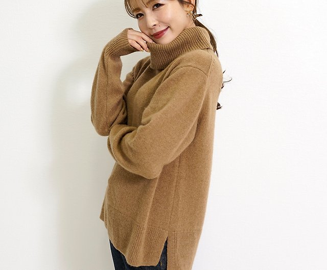 100% Baby Camel Turtleneck Knitted Pullover CH_hdmn Pour Les ...