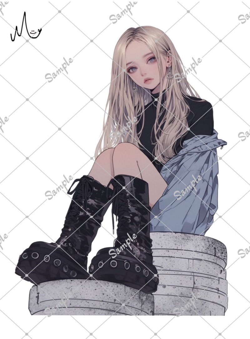 オリジナル人物ステッカー - 貼紙 - 紙 