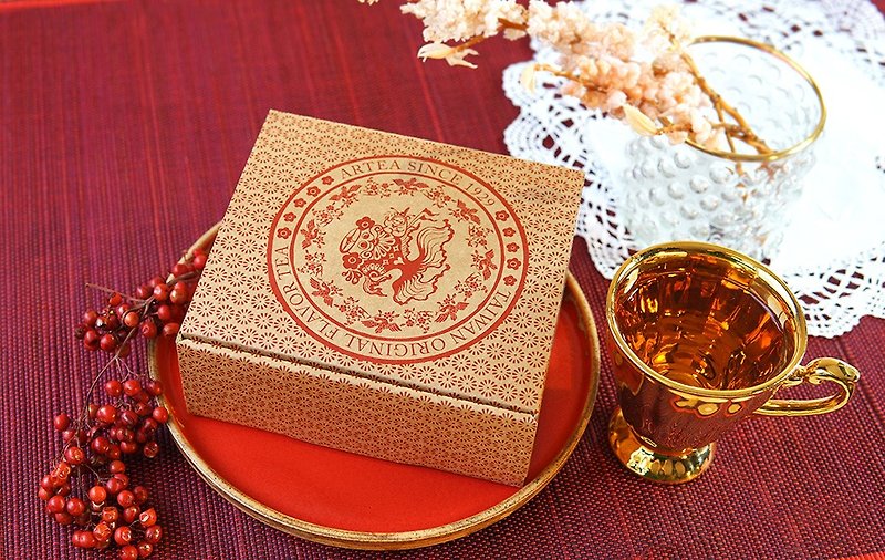 婚禮小物 喜鵲金魚賀喜小禮盒  2包裝X30盒(手採原片立體茶包) - 茶葉/茶包 - 紙 紅色